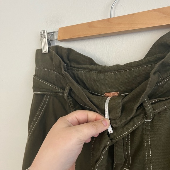 Free People Olive Green Belted Midi Skirt - Picture 5 of 6